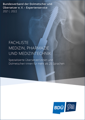 Coverbild BDÜ-Fachliste Medizin 2021/2022
